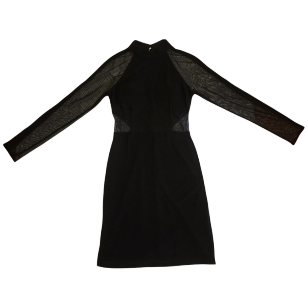 NightWay Black Sheer Bodycon Dress Size 6